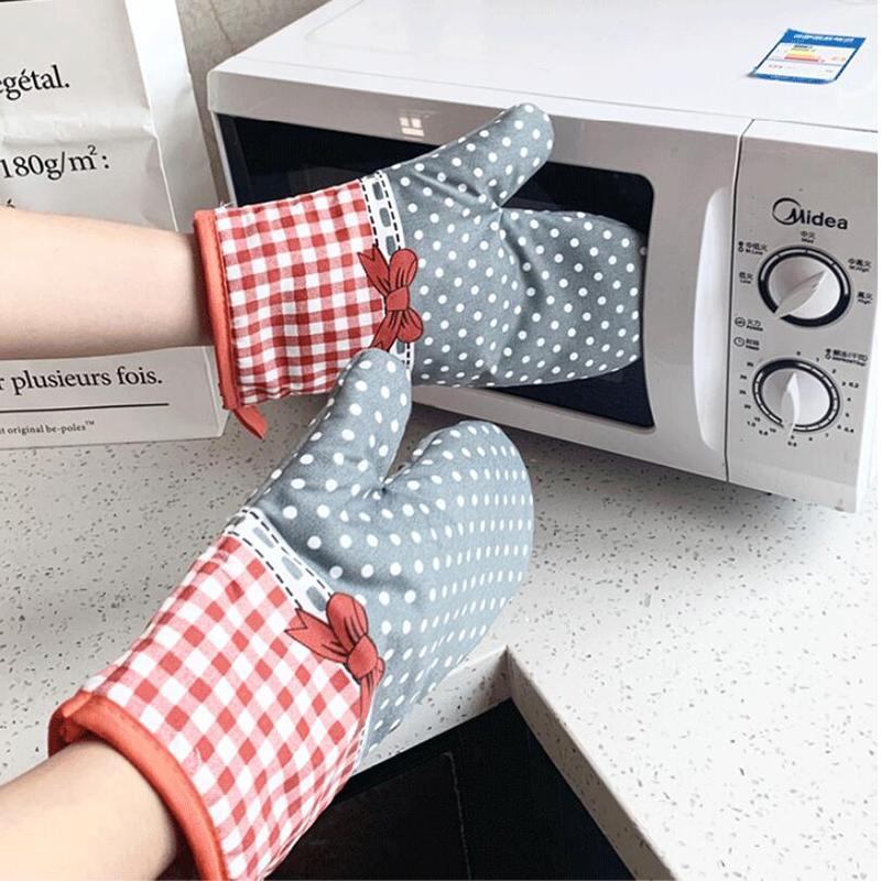 Cotton Fashion Kitchen Pad Cooking Microwave Baking BBQ Oven Potholders Oven Mitts Kitchen Gloves Mitts
