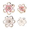 Women Brooch High-Gloss Rhinestone Inlay Sparkling Enamel Rose Flower Design Lapel Pin Non-Slip Buckle Scarf Badge Clothing Bags