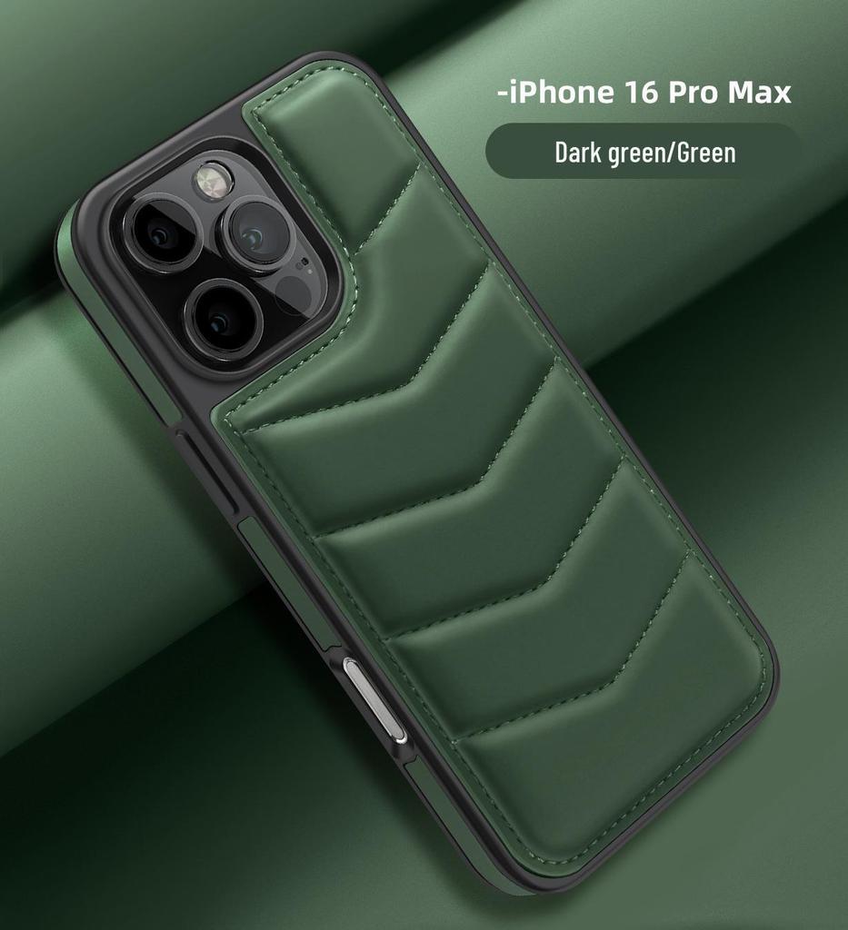 Apple 16 Pro Max Phone Case with Invisible Stand, Magnetic iPhone 15 Card Slot, and Leica Down Jacket Design.