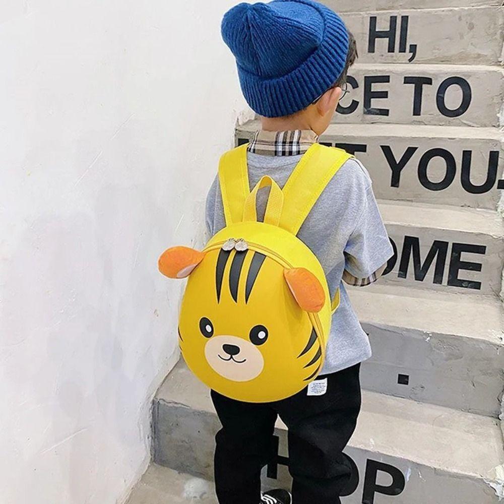 

Waterproof Eggshell Bag Fashion Kids Backpack Creative Animal Backpack Boys green-cow