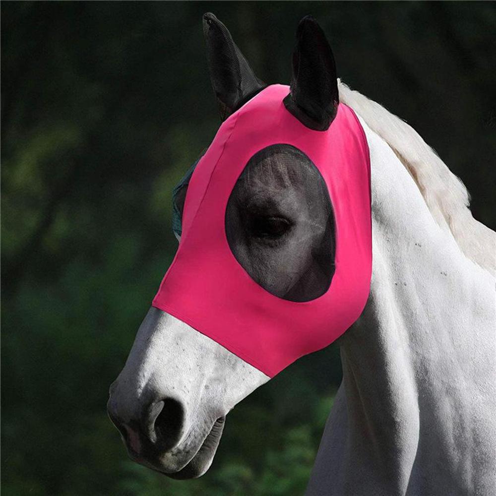 New Breathable Horse Fly Mask Anti Mosquito Flies UV Protection Equine Equestrian Supplies Full Face Ear Cover Horse Riding Gear 3