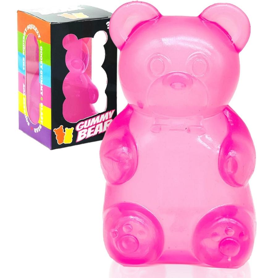 

Toys Kids Childrens Gummy Bear Toy, Sugar Filled Squishy for Stress Relief - High Density Squeeze Balls for S tudents Calming розовый