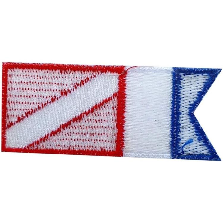 Scuba Diving Flag Iron On Patches Embroidered Diver Badge Backpacks Bag Embroidered Flag Patches