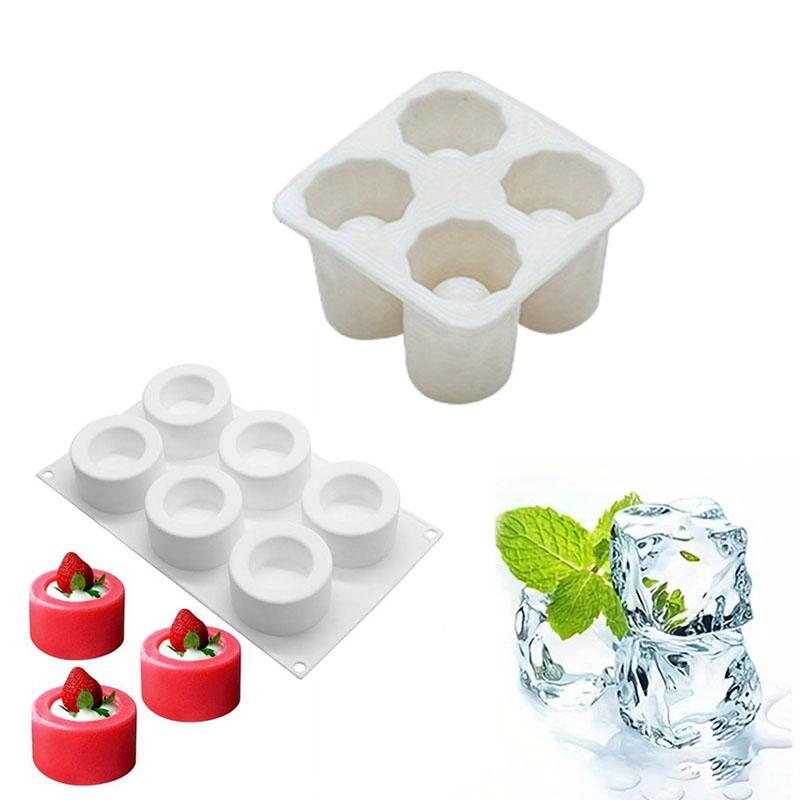 Silicone Mini Cake Mold for Baking Oval Round Floral Shapes Non-Stick Flexible Molds for Cupcakes Desserts Baking Accessories