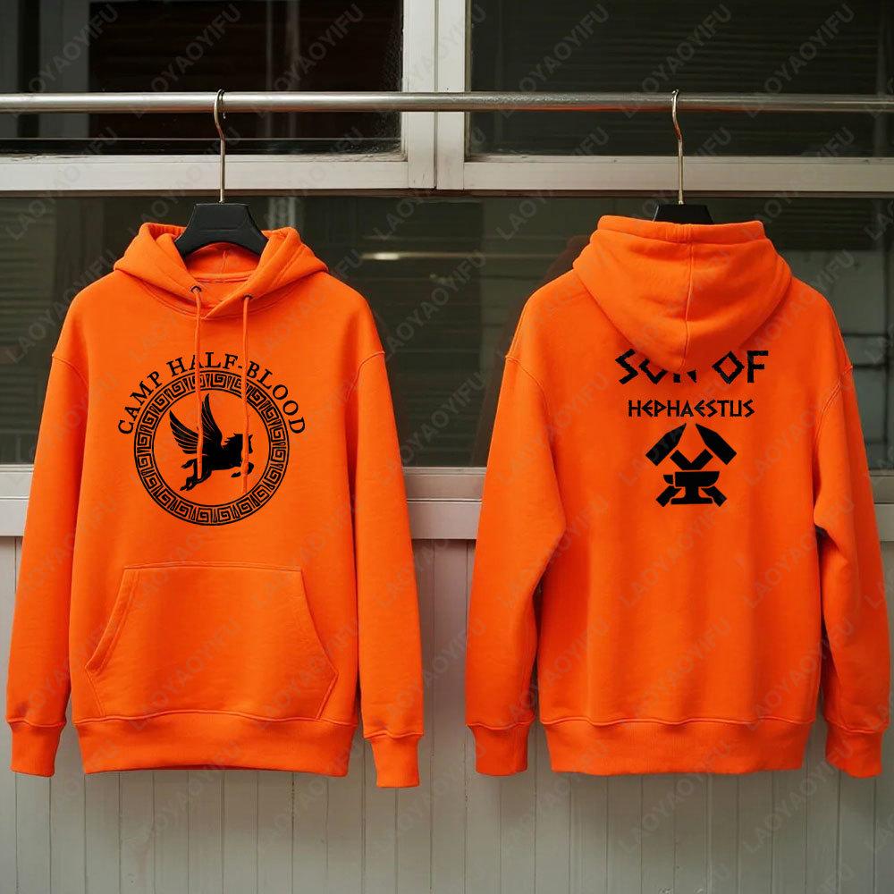 Camp Half Blood Hoodie Herbst Winter Essential Half Camp Spiel Männer Frauen Orange Pullover Poseidon von Sohn Halloween Sweatshirt Tops