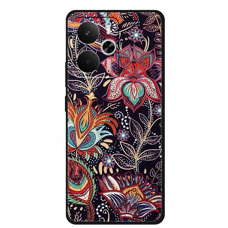 3D Emboss Case For Realme 14 5G Case Realme14 Coque Relief Flower Silicone Soft Back Cover For Realme 14 Phone Cases Funda Shell