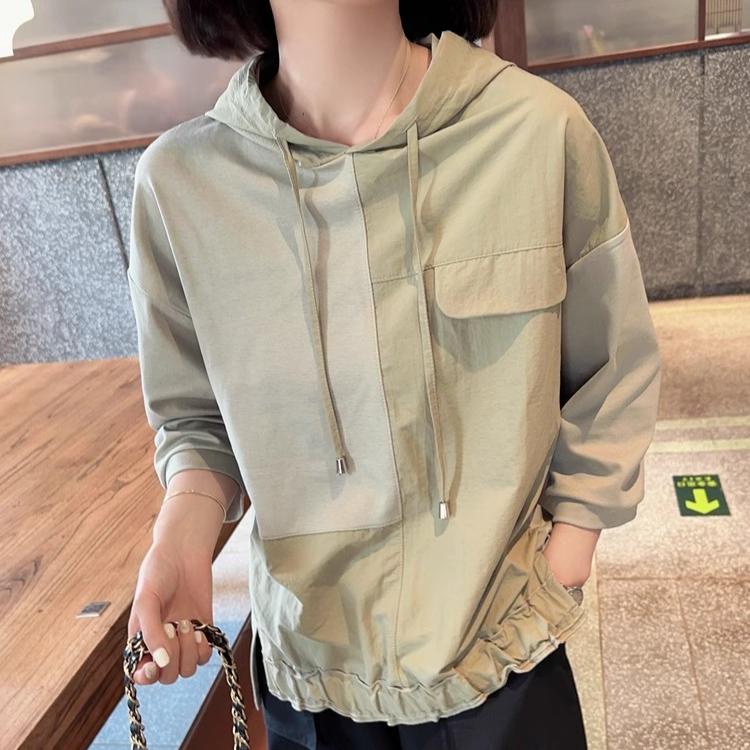 DIMANAF 2025 Mărimi Mari Vară cu Glugă Solidă Pălărie Alb Tricou Femei Mânecă Scurtă Larg Topuri Tricouri