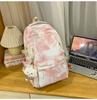The New Large-capacity Multi-compartment Schoolbag Is Tie-dyed, Cute and Sweet Literary Backpack, Versatile Casual and Lightweight Make-up Bag.