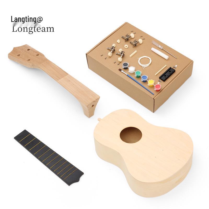 

Hand-Painted Beginner DIY Wooden Ukulele Kit - Four-String Instrument for Children