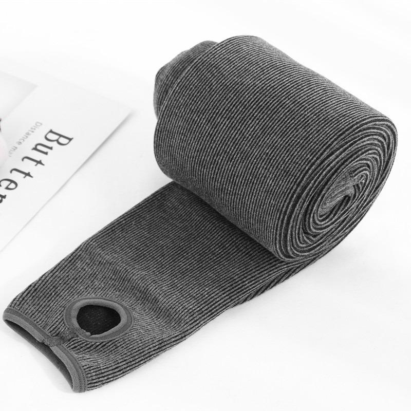 Autumn and winter fleece thickened threaded cotton vertical striped leggings, foot-stepping thermal pants, women's integrated pants