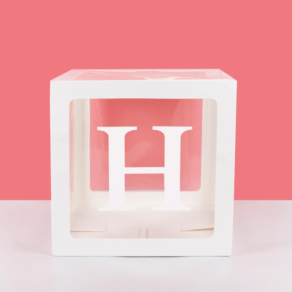 Runtow 1pc 25cm Transparent Letter Box ,Birthday Wedding Custom Name Balloon Box ,1st Birthday Party Decorations, Baby Shower