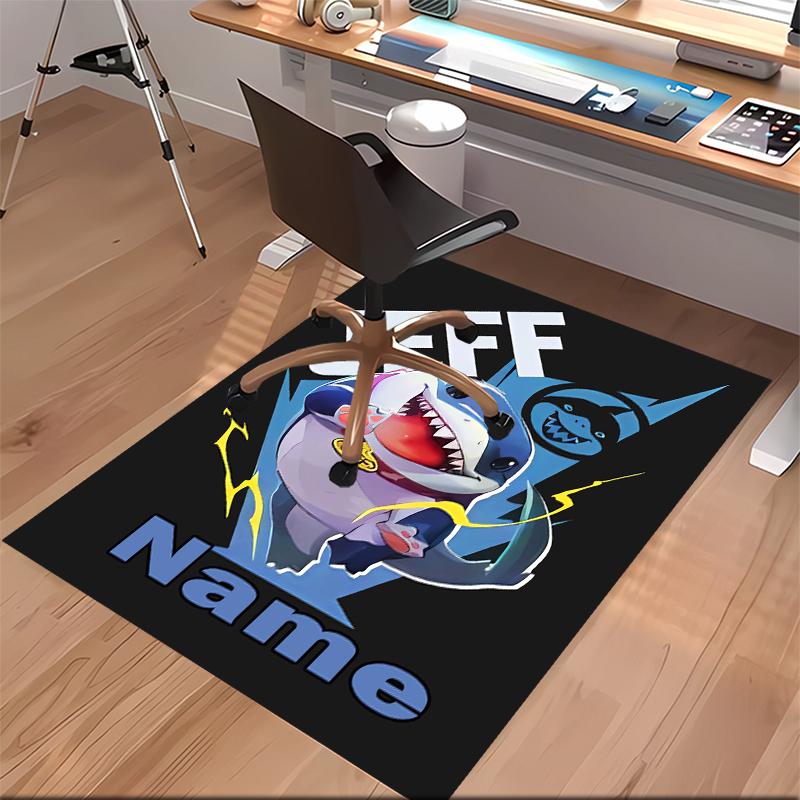 Custom Personalization Jeff the Land Shark Print Area Rug - Soft, Washable Non-Slip Indoor Mat,Living Room,Home&Office Decorative Rug
