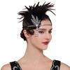 Faixa de Cabeça com Penas e Strass dos Anos 1920: Acessório para Festa de Despedida de Solteira & Baile de Máscaras
