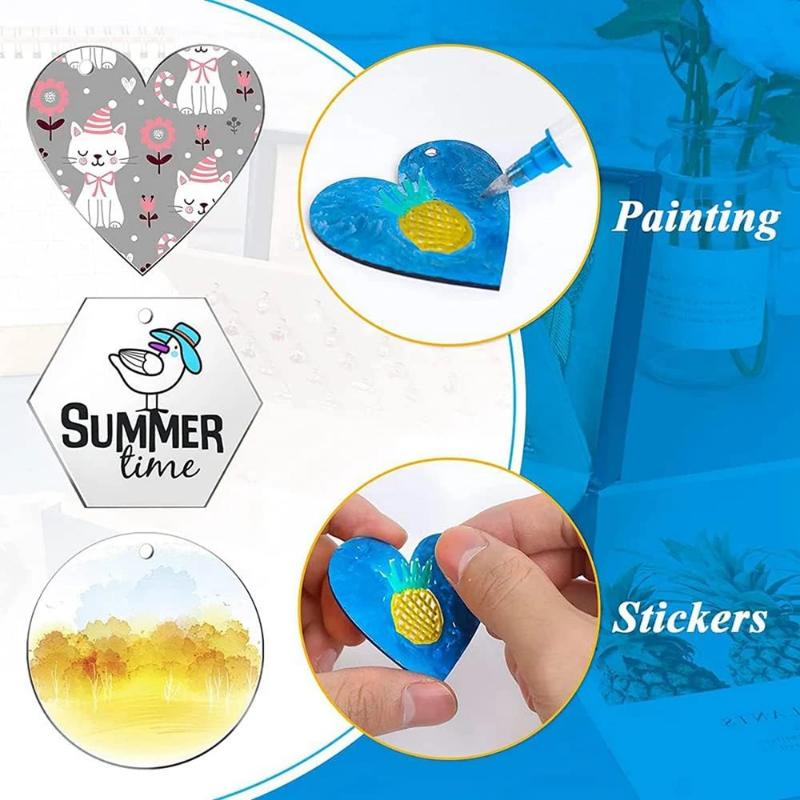 Acrylic Keychain Blanks,Circular Transparent Disc Decorative Blanks,With Holes For Use With Vinyl,DIY Keychains and Handicrafts