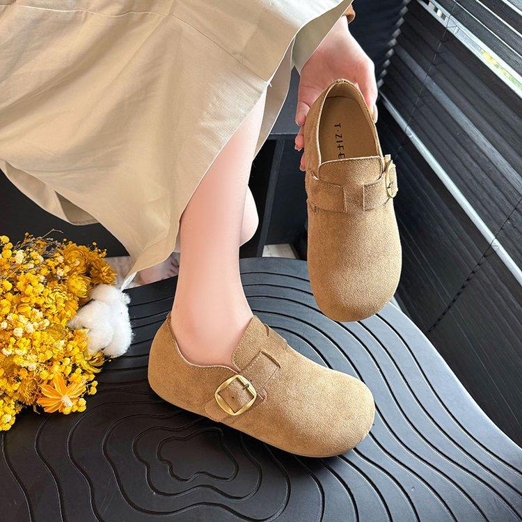 2025 New Spring and Autumn Fashionable Retro Boken Shoes Women's Platform Casual Versatile One-pedal Lazy Boken Shoes