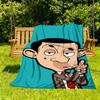 1pc Mr. Bean, Cartoon Outdoor Blanket Lightweight Flannel, Soft & Warm, All-Season Use for Sofa, Outdoor, Camping, Living Room, Office030