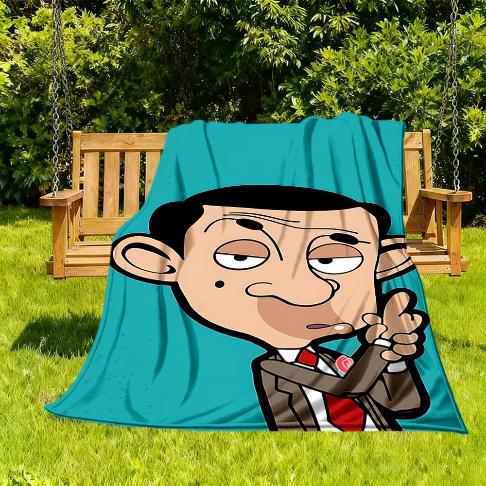 

1pc Mr. Bean, Cartoon Outdoor Blanket Lightweight Flannel, Soft & Warm, All-Season Use for Sofa, Outdoor, Camping, Living Room, Office030 130x150cm