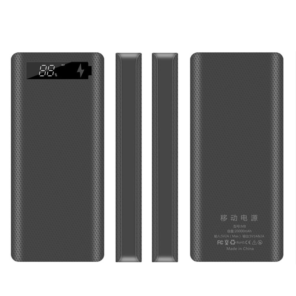 Caja portátil USB 18650 LCD DIY para banco de energía móvil, carcasa Micro