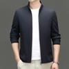 Genuine Men's Jacket Spring and Autumn New Style Mulberry Silk Business Casual Stand Collar Administrative Cadre Men's Jacket