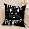 Funny lesbians eat what Cushion Cover Soft Plush Fabric DoubleSided Printed Cushion Covers for All Seasons Modern Home Decor