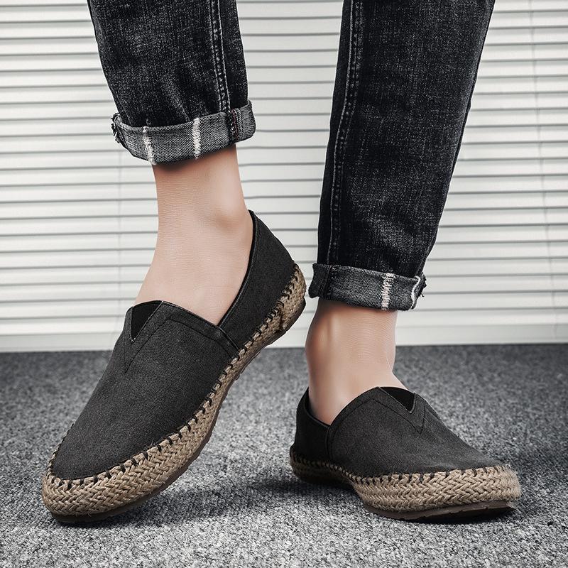 Spring summer new men's fashionable trendy casual versatile lazy shoes lightweight breathable comfortable canvas shoes