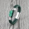 Neu Natürliche Dongling Jade Pixiu Schmuck Glück Armband Männer Charme 316l Edelstahl Lederband Armband Geschenk