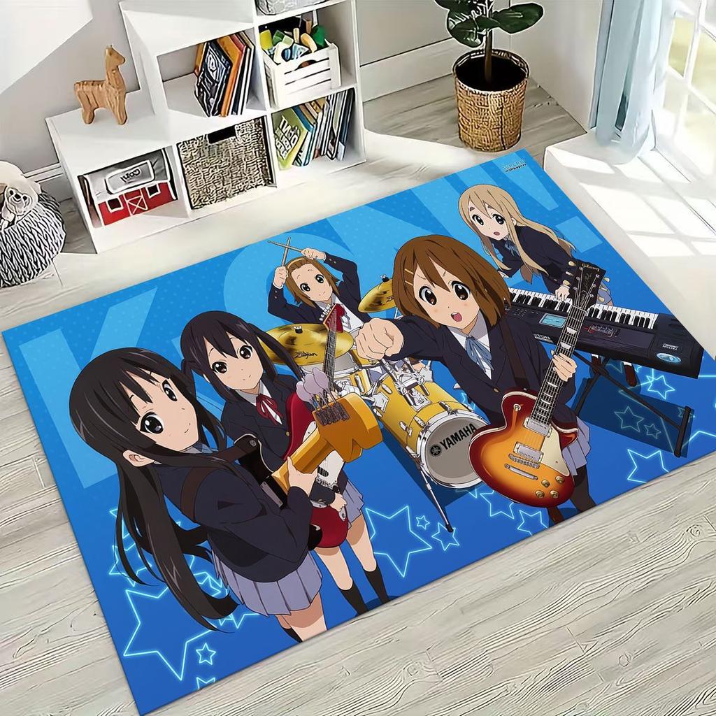 Anime K-ON Kawaii Girl Hirasawa Yui Music Cartoon Rug for Bedroom Living Room Sofa Home Doormat Decor,Kids Non-slip Floor Mat