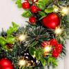 40CM Christmas Wreath with Red Berries, PE Leaves, and Pine Cones Ornaments