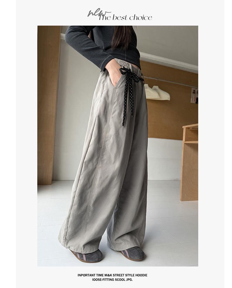 Autumn 2026 Girls' Polka Dot Wide-Leg Casual Sports Pants