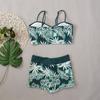 Bikini z wysokim stanem Damskie Vintage Kwiatowy Wzór Plisowany Sznurek Push-Up Patchwork Kostium Kąpielowy Duży Rozmiar Strój Kąpielowy