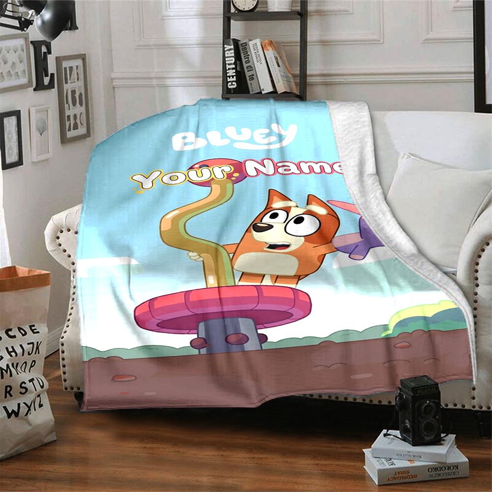 Bluey Personalized Name Blanket Throw Personalized Blanket Durable Comfort Perfect for Home Decor Sofa Bedding Picnics for All Occasions