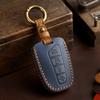 Genuine Leather Auto Key Fob Cover Case Fit For Hyundai Santa Fe Sport Equus Centennial Genesis G80 Grandeur Azera 2013 2014 Ix45