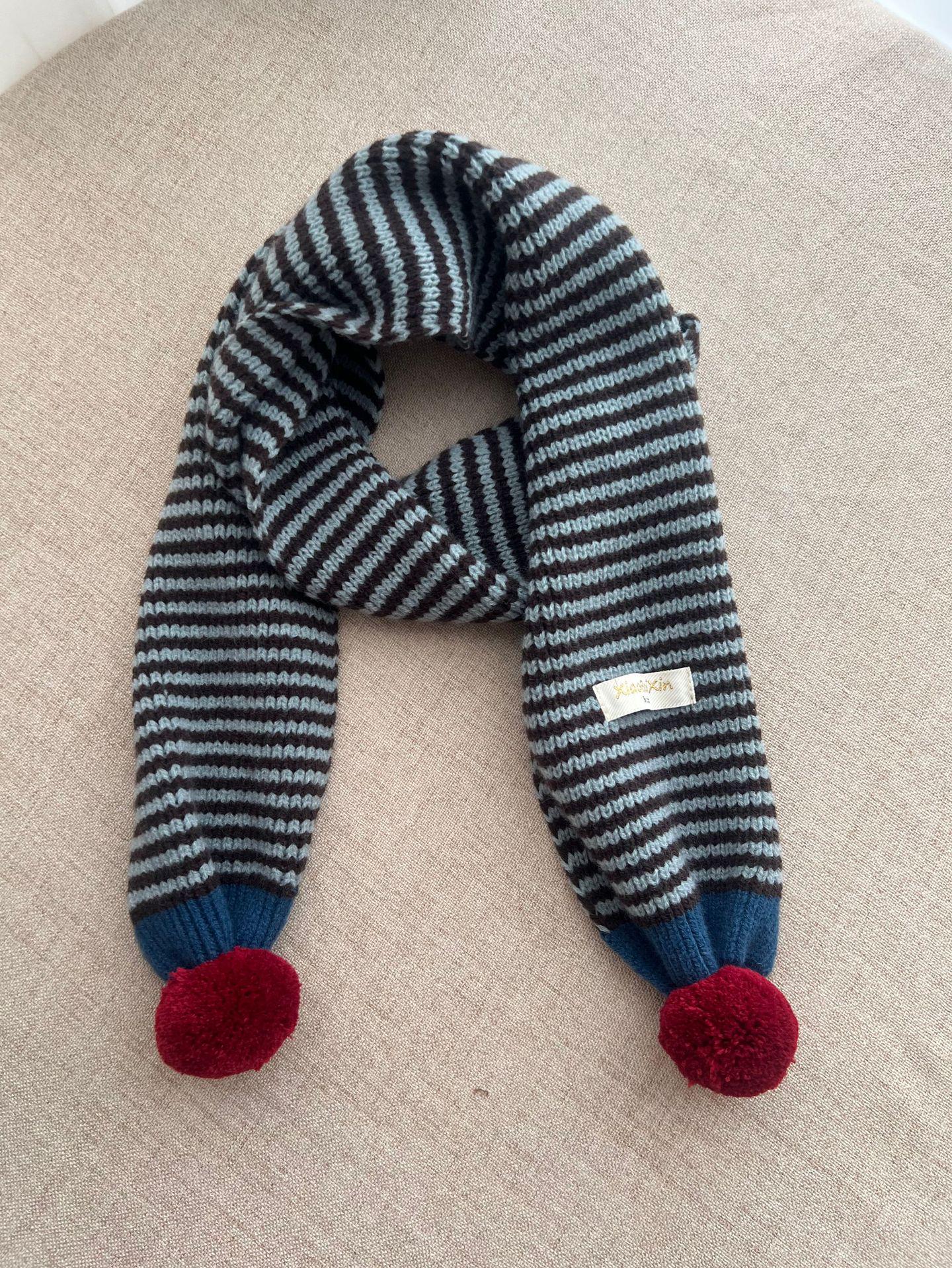 

Stylish Unisex Baby Pom-Pom Knit Scarf - Warm Wool Color Block Design
