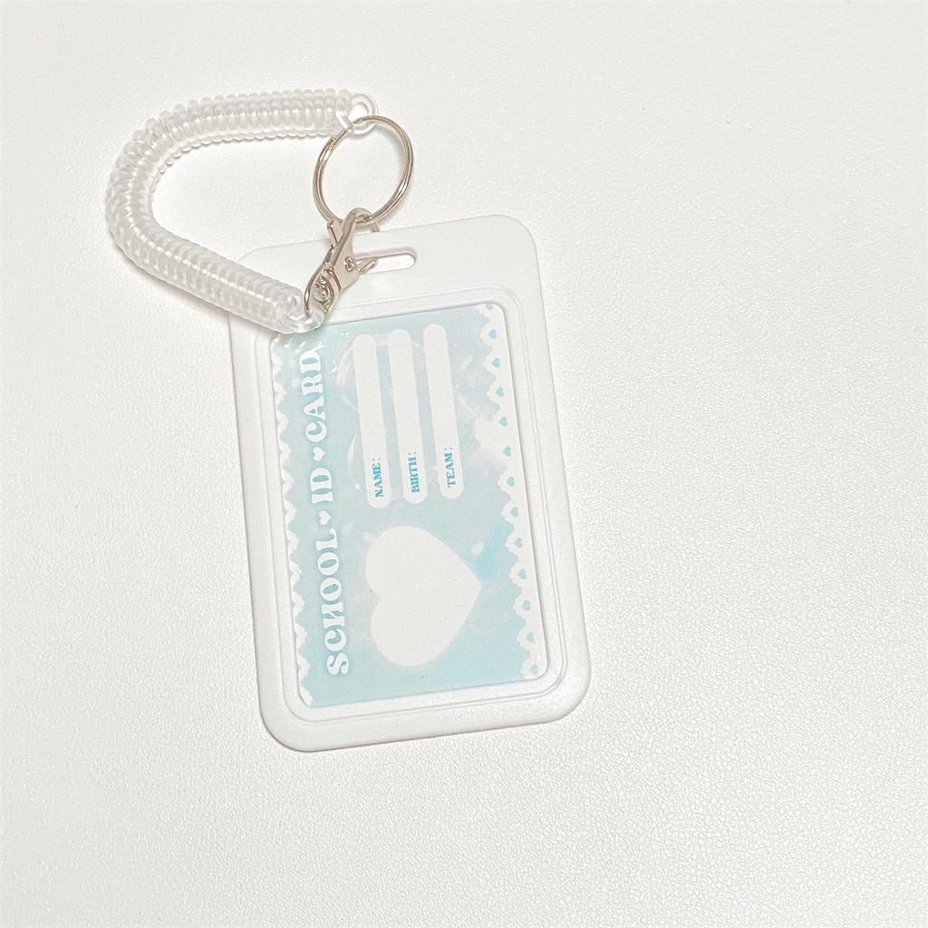 INS Pink Blue Kpop Photocard Holder Credit ID Bank Card Photo Display Holder Idol Postcard Card Protective Case with Pendant