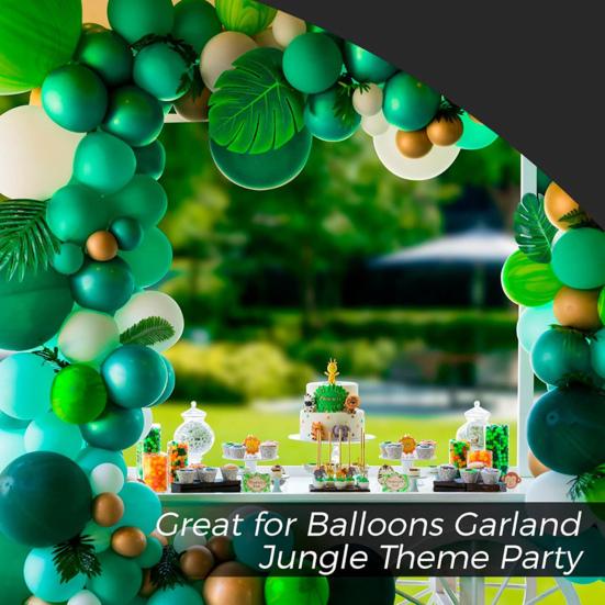 48/88 Pcs Artificial Palm Leaves Faux Tropical Green Leaves Fake Palm Leaf with Stems for Hawaiian Luau Party Baby Shower Wedding Birthday Decor