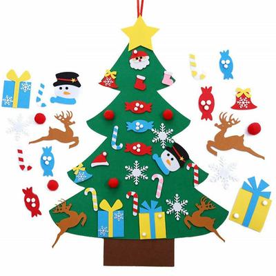 Kid DIY Felt Christmas Tree Merry Christmas Decoration for Home Navidad New Year Gifts Christmas Ornaments Santa Claus Xmas Tree