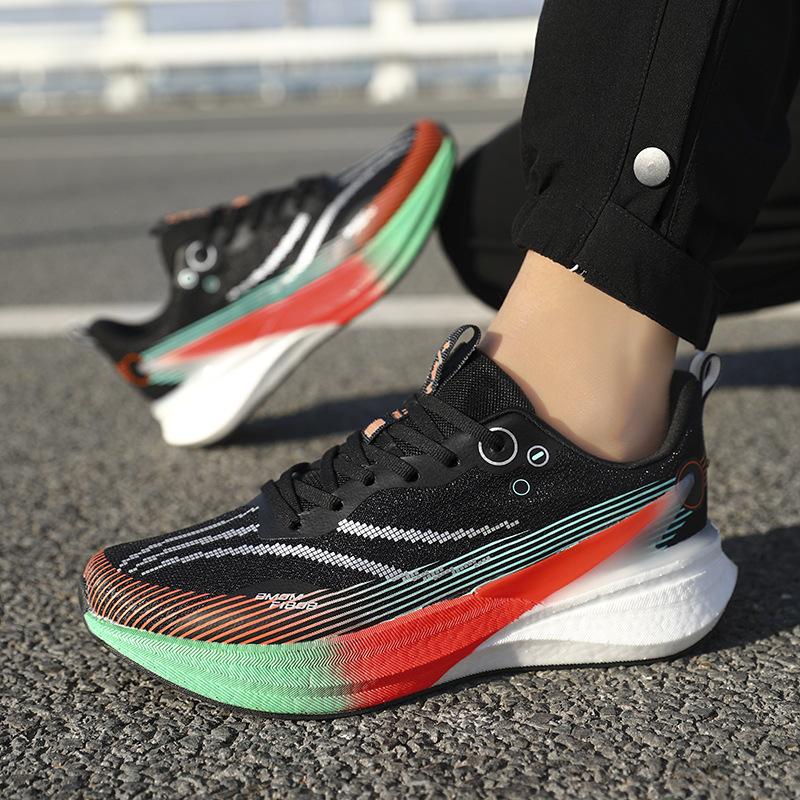 Running Shoes, Sports Shoes, Racing Shock Absorption, Ultra-light Running Shoes, Boys and Teenagers, Students, Carbon Board Racing, Breathable, Fly-w