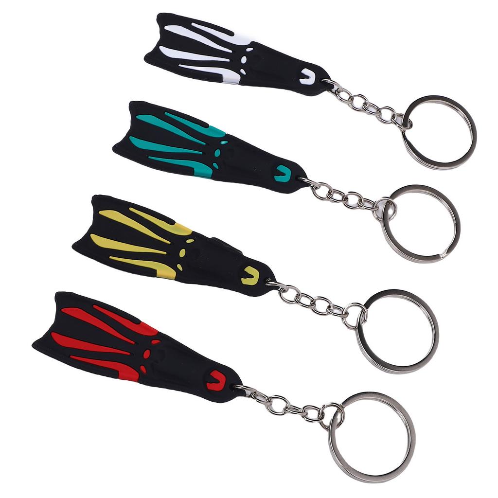 4er-Set Taucherflossen-Schlüsselanhänger aus Silikon, ideal für Geldbörsen, Handys und Handtaschen