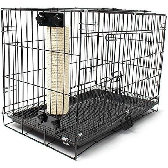 Cat Scratching Post Cage Mounted Cat Scratcher Space-Saving Sisal Scratch Post for Cat Grinding Claws Scratching and Climbing