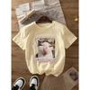 Women's Cute Cat Graphic Tee Soft Polyester Blend Short Sleeve Round Neck Casual Top for Fun Animal Print T-Shirts Women’s