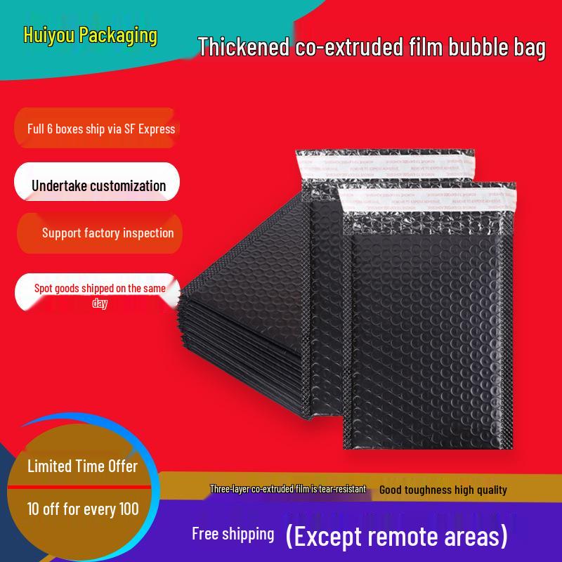 Schwarzer selbstklebender Luftpolsterumschlag für Kleidung und Verpackung