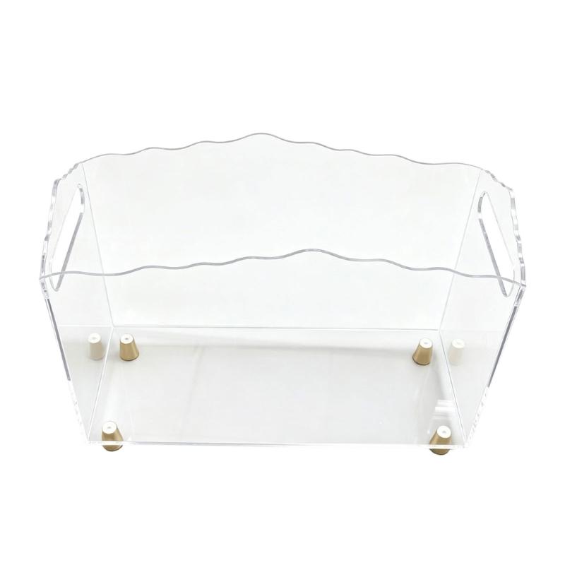 Decorative Acrylic Document Rack with Clear View Panels, Paper Holder for Magazines, Files, and Reading Materials