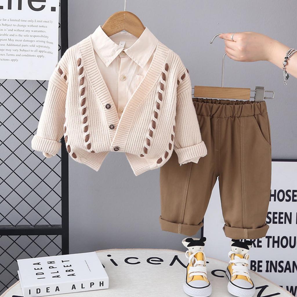 Kids Casual Long-Sleeve Set, Comfortable Daily Wear Outfits