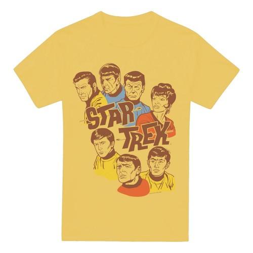 Star Trek Mens Retro Illustrated Crew T-Shirt