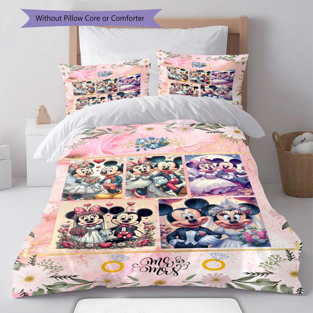 A Sweet and Cool Glittery Minnie Mouse Themed Bedding Set Is The Perfect Choice To Decorate Child's Bedroom Comfortable and Warm