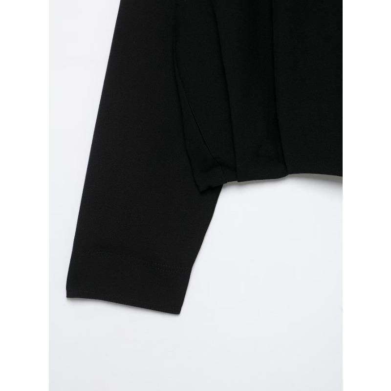Women High Neck Long Sleeve Zip Pilot Short Jacket