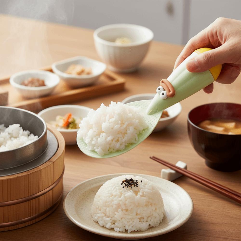 Practical Kissing Sausage Lips Rice Spoon Non-Slip Stand-Up Design Rice Cooker Spoon Cartoon Non-stick Rice Paddle Food Serving