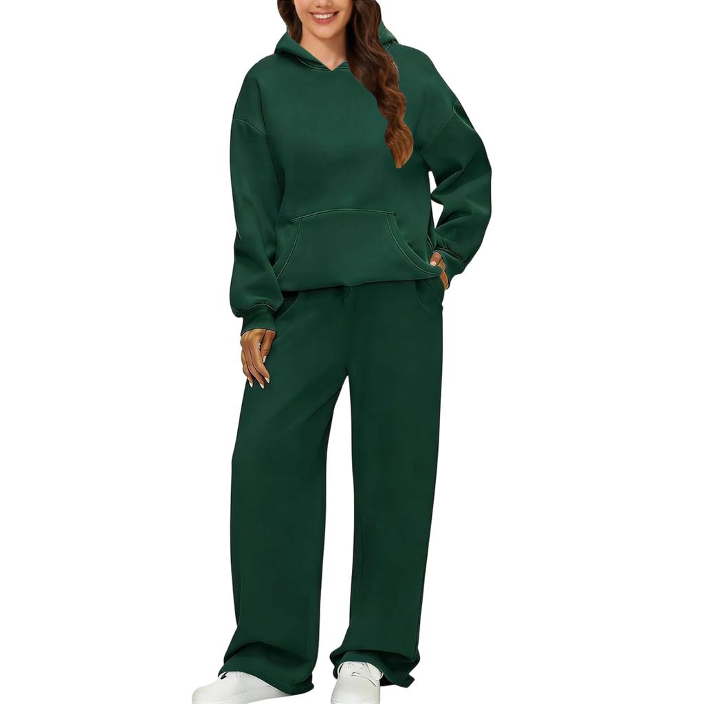 Womens 2 Piece Outfits Hoodie Sweatsuit Sets Oversized Sweatshirt Baggy Fall Fashion Sweatpants With Pockets