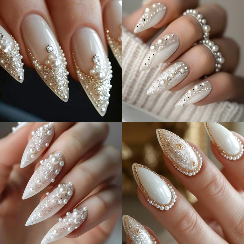 12 Gitter Gemischt Flachboden Perle Halbrund 3D Nageldekoration Nagelschmuck Nagelanhänger Maniküre Kunst