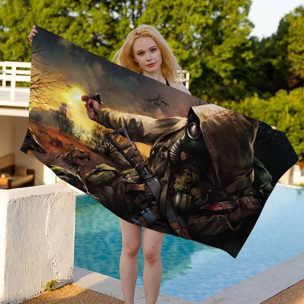 Hot Game S-STALKER Microfiber Printed Beach Towel Mountain Climbing Yoga Beach Swimming Running Absorbent Soft Towel